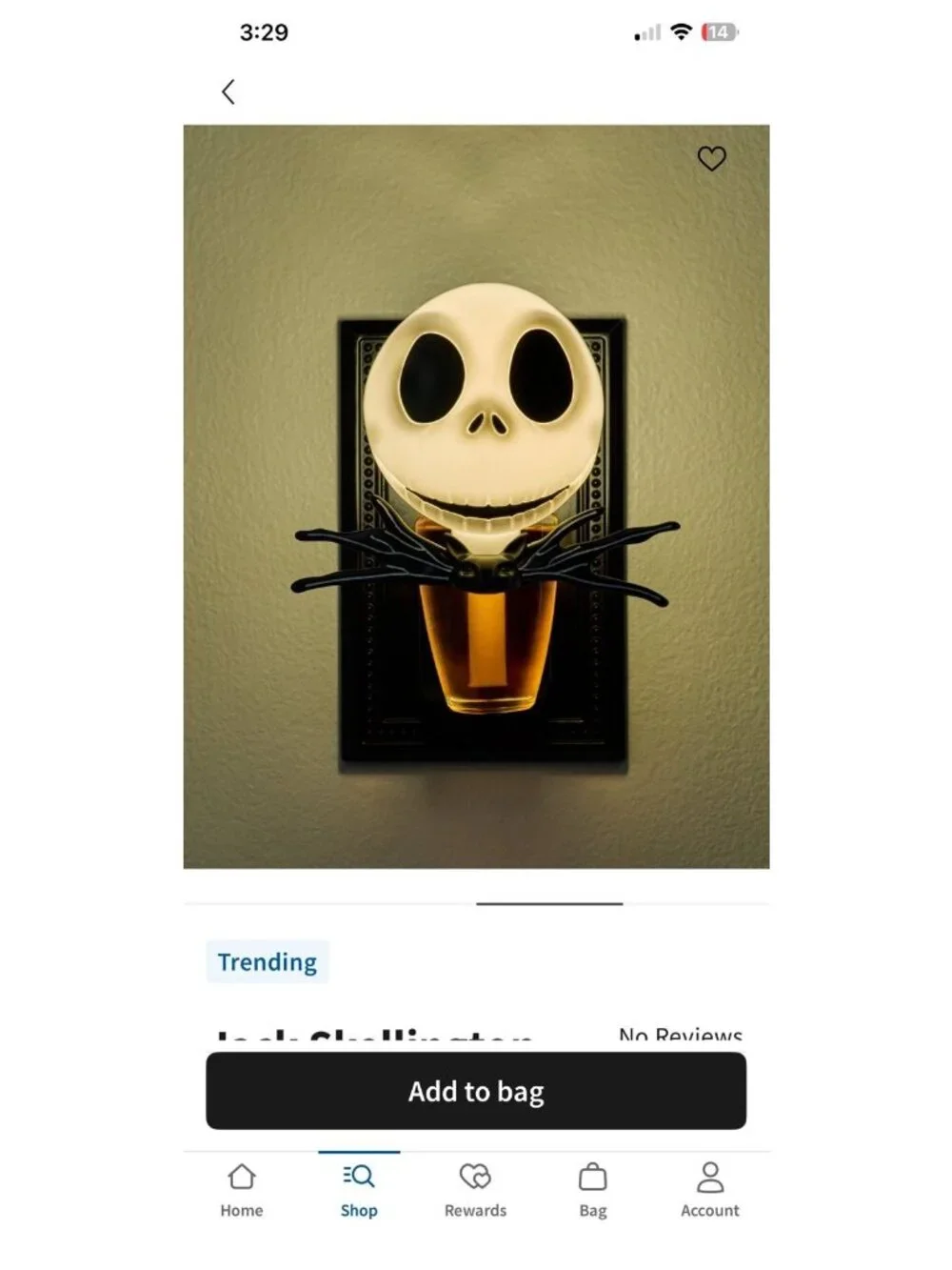 Jack Skellington Scent Control Nightlight Wallflower Plug Halloween BBW